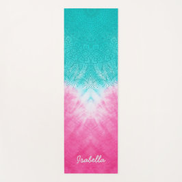 スタイルでマンダラズウェイとピンクとブルーの絞り染め ヨガマット