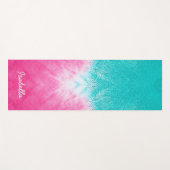 スタイルでマンダラズウェイとピンクとブルーの絞り染め ヨガマット (正面(横))