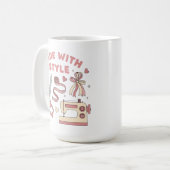 スタイルで作られたキュートなミシン コーヒーマグカップ (正面左)