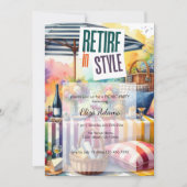 スタイルで引退Iピクニック退職パーティー 招待状 (正面)