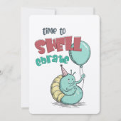 スタイルで貝殻を打つ時！カタツムリの日 招待状 (正面)