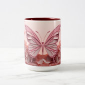 スタイルで飲む: 3Dバタフライコーヒーマグ ツートーンマグカップ (中央)