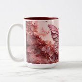 スタイルで飲む: 3Dバタフライコーヒーマグ ツートーンマグカップ (左)