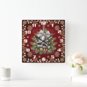 スタイルと美エレガントし華美いクリスマス スクエア壁時計 (ホーム)