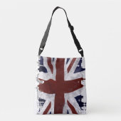 スタイルにおける愛国的な英国グランジ国旗 クロスボディバッグ (裏面)