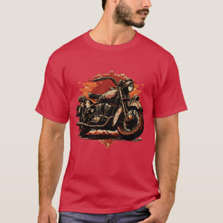 スタイルに乗り込む ビンテージバイクの冒険 少女 Tシャツ