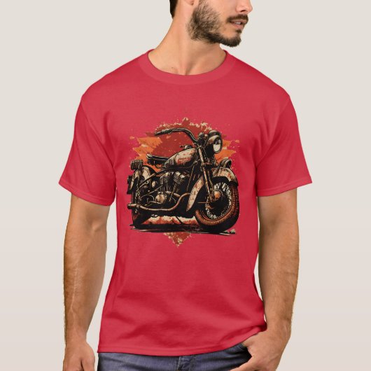 スタイルに乗り込む ビンテージバイクの冒険 少女 Tシャツ (正面)