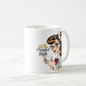 スタイルに浸かる華やかなレトロ茶の飲み物 コーヒーマグカップ (正面右)