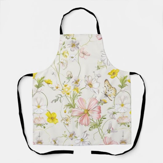 スタイルに蝶を持つ繊細な中国の花 エプロン (正面)