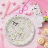 スタイルに蝶を持つ繊細な中国の花 ペーパープレート (パーティー)