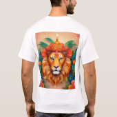 "スタイルに轟音威厳のある:ライオンのグラフィックTシャツ Tシャツ (裏面)