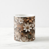 スタイルに集合した3Dの花ミニマル類 コーヒーマグカップ (中央)