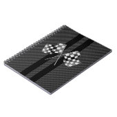 スタイルのようなストライプなカーボン繊維の旗の競争 ノートブック (左側)