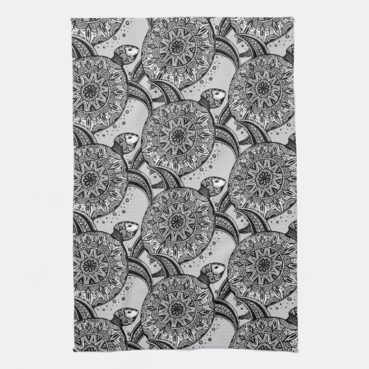 スタイルのカメパターン キッチンタオル (縦)