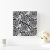 スタイルのカメパターン スクエア壁時計 (ホーム)