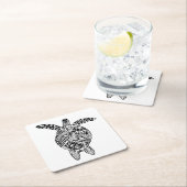 スタイルのカメ スクエアペーパーコースター (インサイチュ)