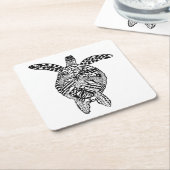 スタイルのカメ スクエアペーパーコースター (アングル)