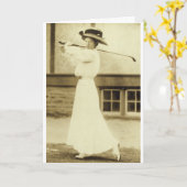 スタイルのゴルフ! - 1908人の女性のゴルフチャンピオン カード (黄色い花)