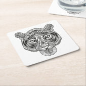 スタイルのトラ スクエアペーパーコースター (アングル)