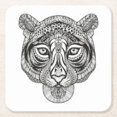 スタイルのトラ スクエアペーパーコースター (正面)