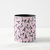 スタイルのドレフランスのス猫とエッフェルタワーの柄 マグカップ (中央)