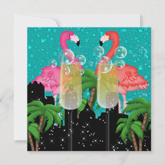 スタイルのパラダイスパーティー ブライトライツ - SRF 招待状 (正面)