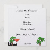 スタイルのパラダイスパーティー ブライトライツ - SRF 招待状 (裏面)