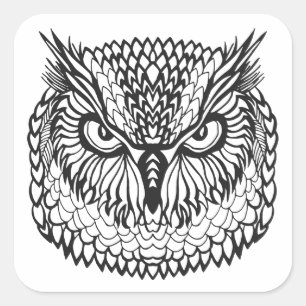 スタイルのワシミミズクの頭部 スクエアシール