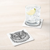 スタイルのワシミミズクの頭部 スクエアペーパーコースター (インサイチュ)