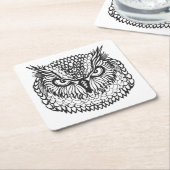 スタイルのワシミミズクの頭部 スクエアペーパーコースター (アングル)