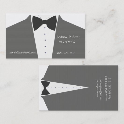 スタイルの人のスーツのモダンで高級なファッションの結婚 名刺 (正面/裏面)