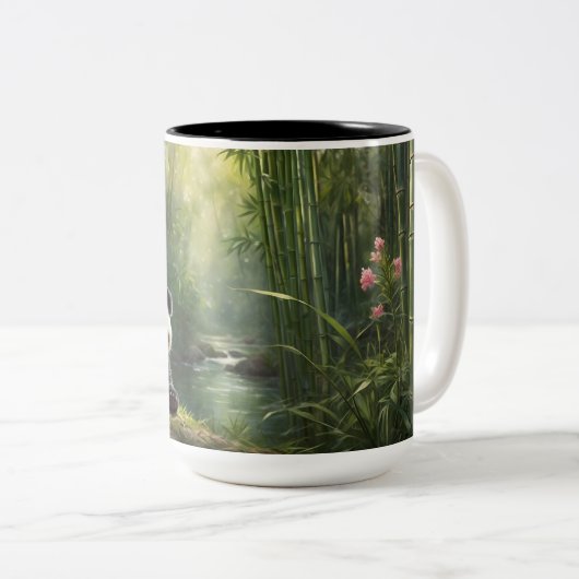 スタイルの園区魅力的- Panda in Bamo Forest ツートーンマグカップ (正面右)