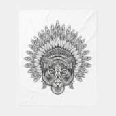 スタイルの手描きのトラ フリースブランケット (正面)