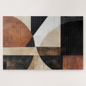 スタイルの暖色の幾何学的デザイン素朴 ジグソーパズル (横)
