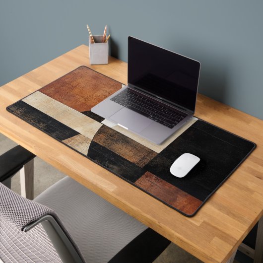 スタイルの暖色の幾何学的デザイン素朴 デスクマット (オフィス2)