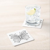 スタイルの蝶3 スクエアペーパーコースター (インサイチュ)