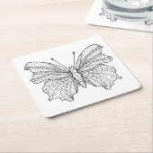 スタイルの蝶3 スクエアペーパーコースター (アングル)