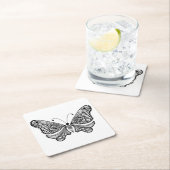 スタイルの蝶 スクエアペーパーコースター (インサイチュ)