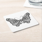スタイルの蝶 スクエアペーパーコースター (アングル)