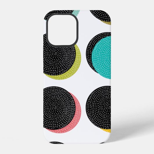 スタイルの装飾的な抽象的な水玉 iPhoneケース (裏面)