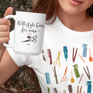 スタイルの髪をワインスタイリストおもしろいギフトに使う コーヒーマグカップ