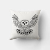スタイルの黒いフクロウ クッション (裏面)