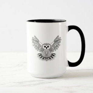 スタイルの黒いフクロウ マグカップ