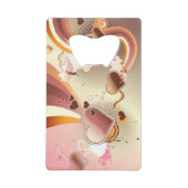 スタイルを作られたデザインの背景 クレジットカード栓抜き (正面)