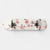 スタイルを作られた春が付いている水彩画の継ぎ目が無いパターン スケートボード (横)