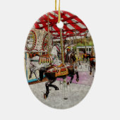 スタイルを作られるメリーゴーランドのオーナメントのヴィンテージ セラミックオーナメント (裏面)