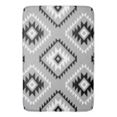 スタイルアステカモチーフビッグパターン白黒グレー バスマット (正面縦)