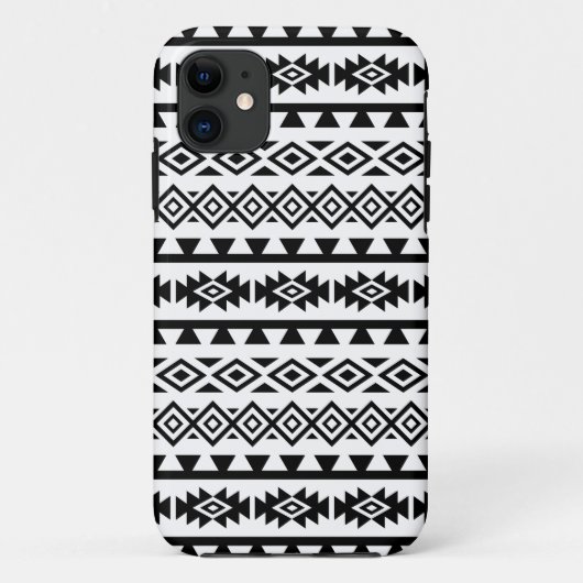 スタイルアステカ化されたビッグパターンII黒(白) Case-Mate iPhoneケース (裏面)