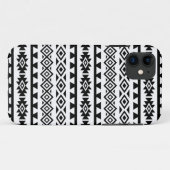 スタイルアステカ化されたビッグパターンII黒(白) Case-Mate iPhoneケース (裏面(横))
