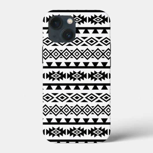 スタイルアステカ化されたビッグパターンII黒（白） Case-Mate iPhoneケース (裏面)